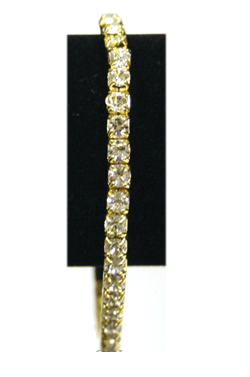 Rhine Stone Bracelet Gold (L) - 1Line