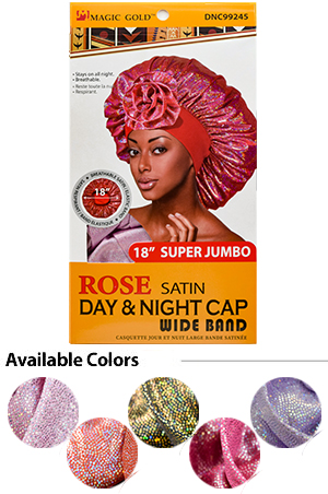 Rose Satin Day&Night Cap w/ Wide Band(S.Jumbo/A) #99245 -dz