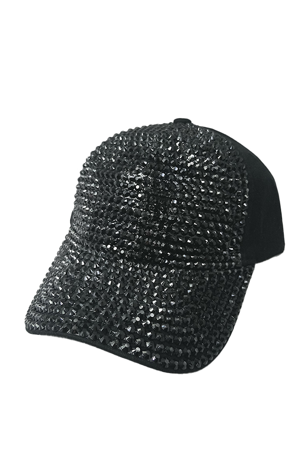 SMA RINESTONE CAP 02-Black