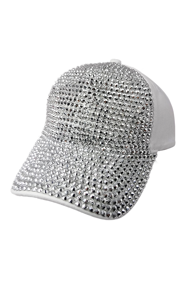 SMA RINESTONE CAP 04-White Silver