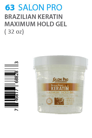 Salon Pro Brazilian Keratin Maximum Hold Gel  (32oz)#63