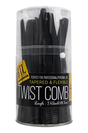 BTL Professional Twist Comb #BTLT08BLA (Black/48PC)-Jar