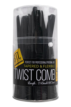BTL Professional Twist Comb(Black)#BTLT08BLA(48PC)-Jar