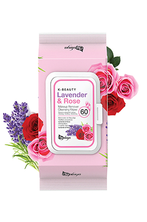 Saplaya Make up Remover Wipes-Lavendor/Rose(60pc/pk)#3