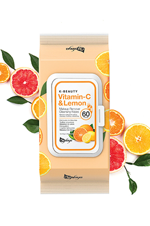 Saplaya Make up Remover Wipes-Vit.C/Lemon(60pc/pk)#2