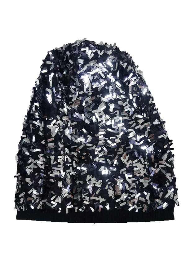 Magic Gold Sequin Beanie Hat (Silver) #5007B - pc