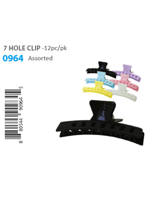 Seven Hole Clip #0964 Black/Mix -pk