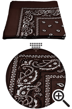 Bandanna 100% Cotton Paisley #91664 Brown -dz