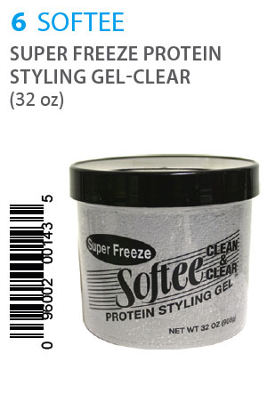 Softee Super Freeze Protein Styling Gel-Clear(32oz)#6