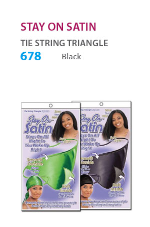 Stay on Satin Tie String Triangle (Black) #678 - dz