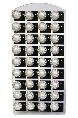 Stone Earring (Large Pearl Clear) #0161