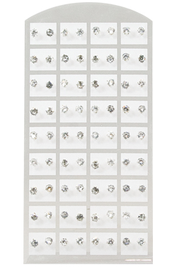 Stone Earring (Round Clear - 5mm) #1550