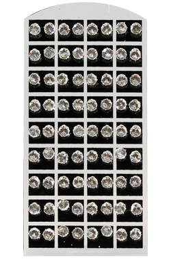 Stone Earring (Round Clear-8mm) #0136