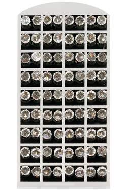 Stone Earring (Round Clear-9mm) #0138