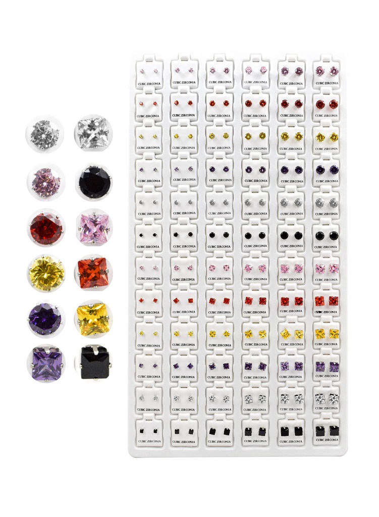 Stone Earring 72pair (Asst) #99921 -pk