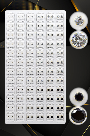 Stone Earring 72pair Clear / Black (Gold )#99920-pk