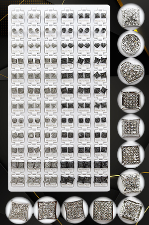 Stone Earring 72pair Design Mix #99919-pk