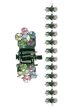 Stone Hair Clip (12 clips) #2655 Clear -Strip