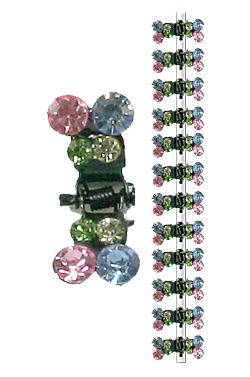 Stone Hair Clip (12 clips) #2657 Clear