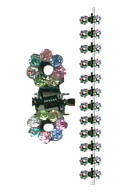 Stone Hair Clip (12 clips) #2658 Clear -Strip