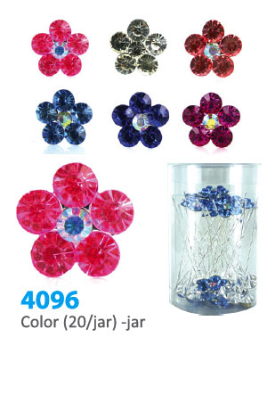 Stone Hair Pin (20/jar) #4096 Color - jar