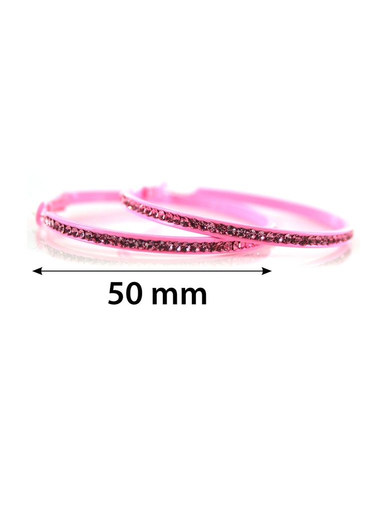 Stone Hoop Earring COLOR 5.0 #3543 RosePink 5.0 -pair
