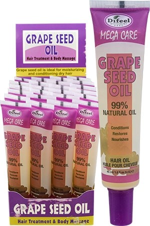 Difeel Mega Tube Hair Oil (1.5oz/24pc/ds)-Grapeseed#74
