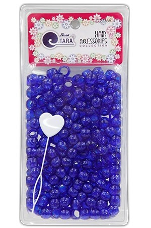 Tara Bead (L)#9369 (D.Blue Clr w/ Silver Glitter)[Large Pack]