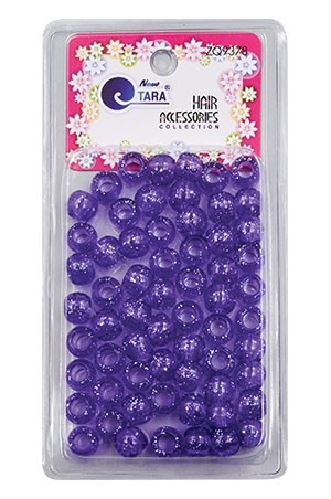 Tara Beads [Purple Clr w/Silver Glitt] #ZQ9378-pc