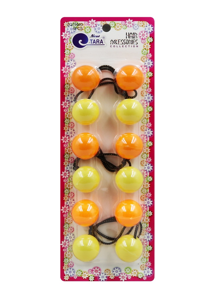 Tara Bubble Round #75640 Orange/Yellow (24mm) [6/pk] -pc