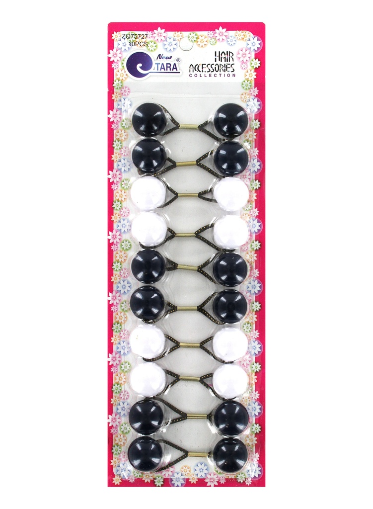 Tara Bubble Round #ZQ9284 Black/White (18mm) [10/pk] -pc