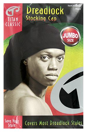 Titan Dreadlock Stocking Cap Jumbo #22138Black -dz