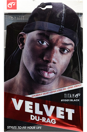 Titan Velvet Durag #11501 (Black)-dz