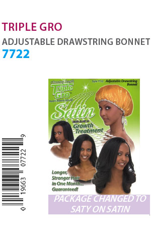 Triple Gro/SOS Adjustable Drawstring Bonnet #7722 -dz