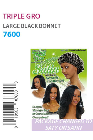 Triple Gro/SOS Large Black Bonnet #7600 -dz