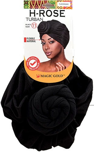 Magic Gold H-ROSE Turban #TUR99688 Black -  dz