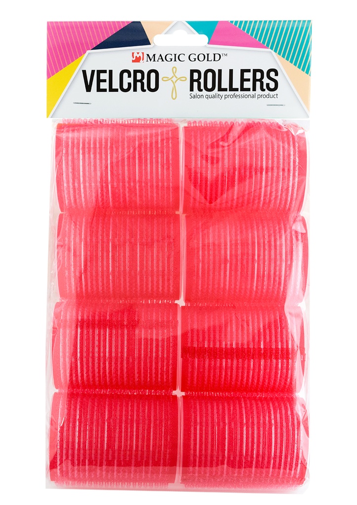 Magic Gold Velcro Rollers #MGC-VTR-02 (Red/44mm/8pc) -pk