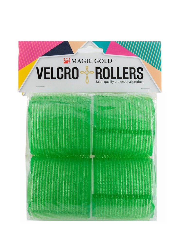 Magic Gold Velcro Rollers #MGC-VTR-16 (Green/60mm/4pc) -pk