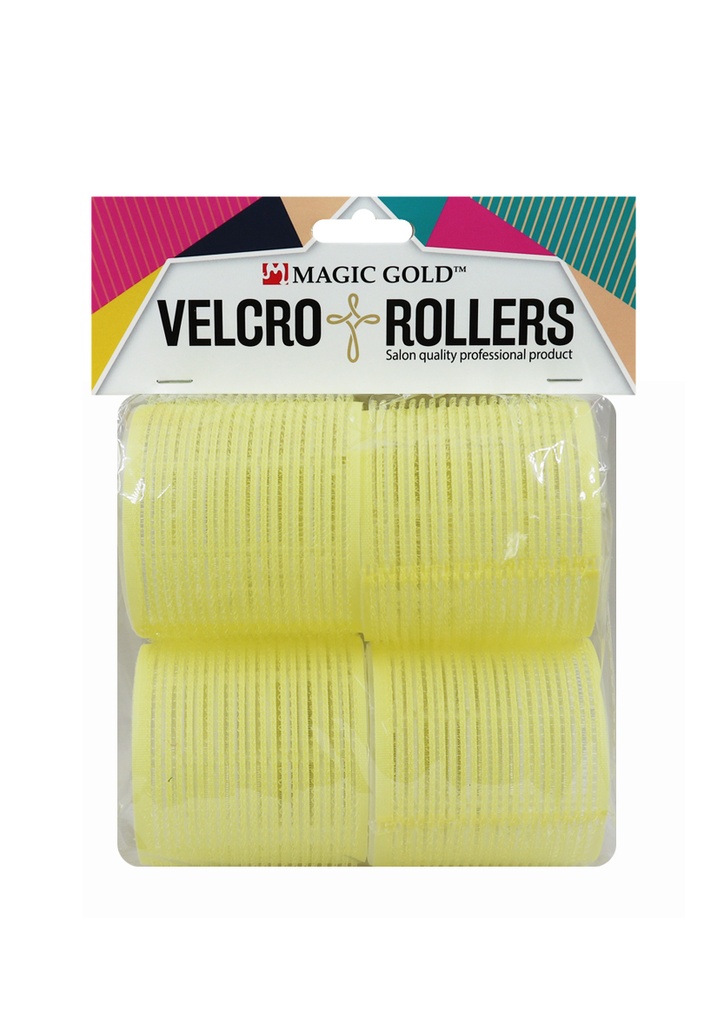 Magic Gold Velcro Rollers #MGC-VTR-17 (Yellow/65mm/4pc) -pk