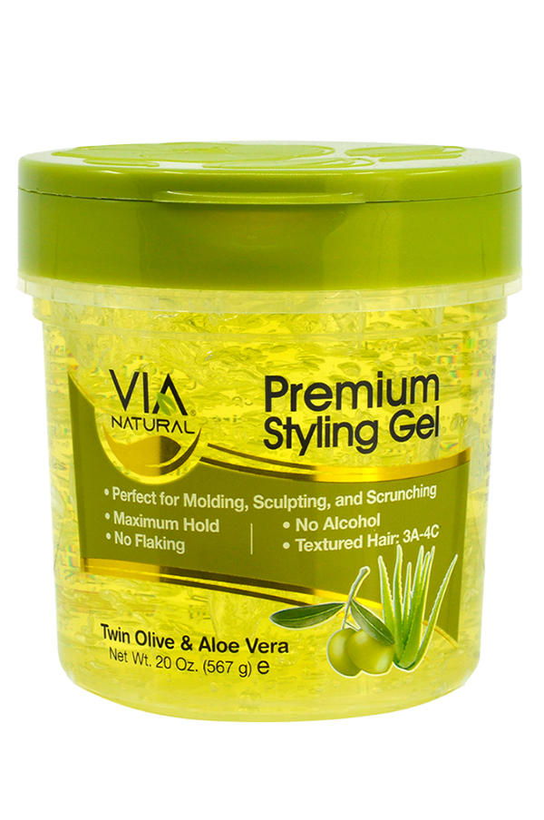 Via Natural Premium Styling Gel-Twin Olive & Aloe Vera (20 oz) #83