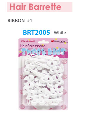 Barrette [Ribbon 1 White] #BRT2005 -pc