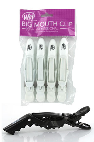 Wet Big Mouth Clip #SS405-WH (4/pk, Snow White) -pc