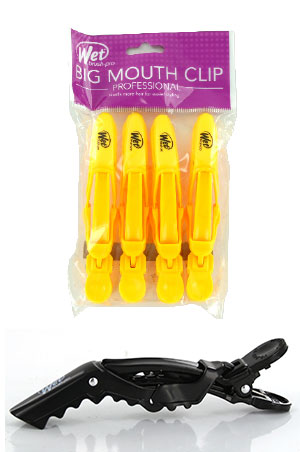 Wet Big Mouth Clip #SS405N-YL (4/pk, Bee Yellow) -pc