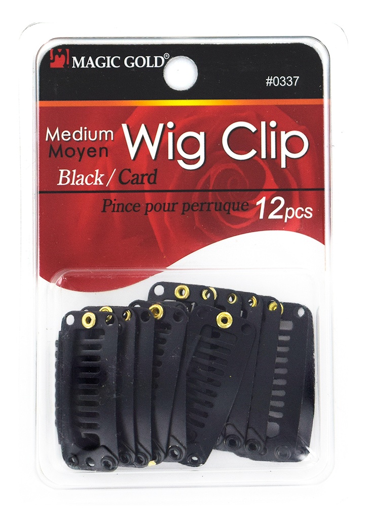 Wig Clip (M) #0337 -Black [Card]