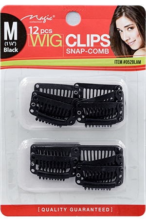 Wig Clips 12pc/pk (M)-Black #052BLAM-PCS