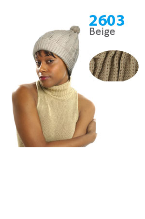 Winter Hat #2603 Beige - pc