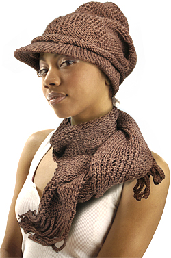 Winter Hat & Knitted Muffler #1405 - pc