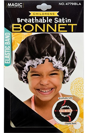 magic kid's Satin Bonnet #4779BLA-dz