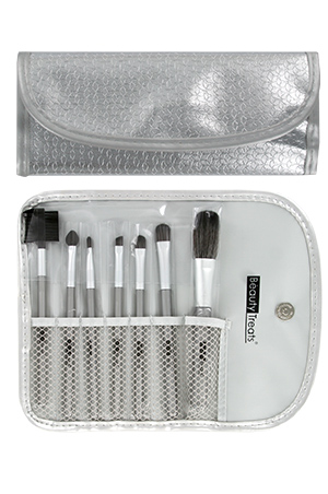 Beauty Treats 7pc Brush Set in Pouch_Metal Silver[BTS147]#69
