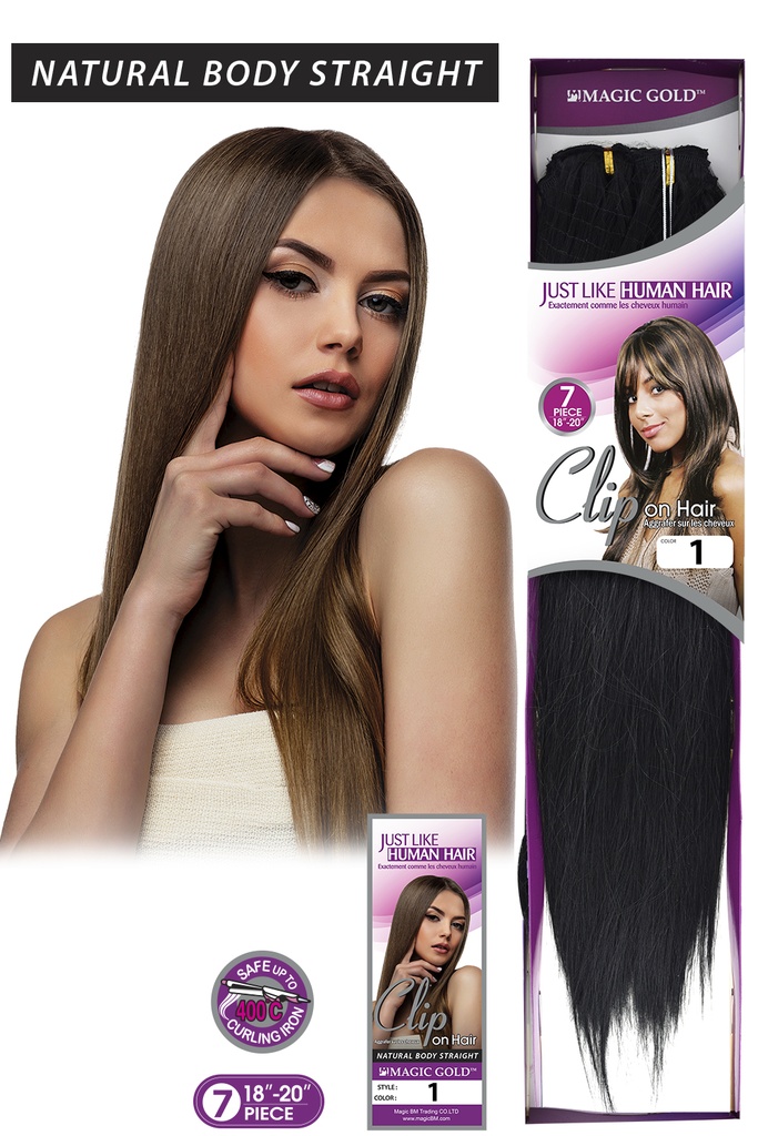 8Pcs Clip On Just Like Human Hair 18"-20"